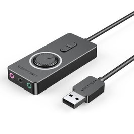 Vention Tarjeta de Sonido Externa USB tipo A Macho a 3 Salidas Audio Jack 3.5mm Hembra